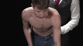 Noah White's cock throbbed as his master started to play with his sweet boy hole usin
