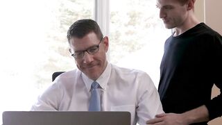 Dr Wolf expertly swallows Tom Bentley's thick phallus in one luscious gulp