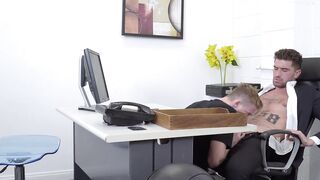 My blonde stepson Braden Taylor isnt doing his homework so I made him suck my throbbi
