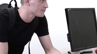 My blonde stepson Braden Taylor isnt doing his homework so I made him suck my throbbi