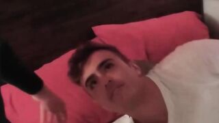 My bearded stepdad Romeo Davis grabs me and stuffs his cock in my wet mouth and ass