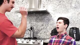 I inject my massive cock in Dakota Lovells mouth after I put my fingers in his mouth