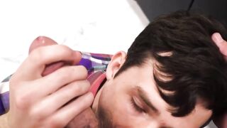 I inject my massive cock in Dakota Lovells mouth after I put my fingers in his mouth