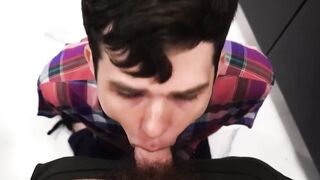 I inject my massive cock in Dakota Lovells mouth after I put my fingers in his mouth
