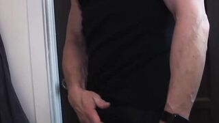 Ripped stepdaddy Myles Landon creeps into the shower where Im in and rims my ass