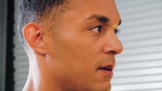 Black Aj Sloan gobbles on the enormous dick of hunk Jayden Marco before a hot interra