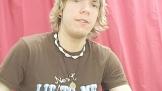 Interviewed young twink Chris Martinson masturbates and cums