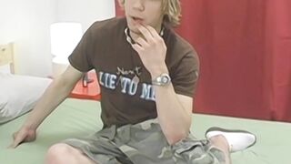 Interviewed young twink Chris Martinson masturbates and cums
