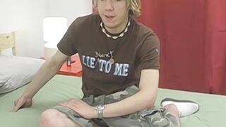 Interviewed young twink Chris Martinson masturbates and cums