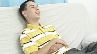 Petite Latino twink Cody Ethan wanks off after photoshoot