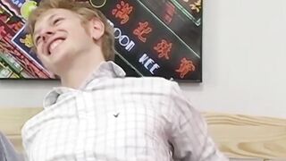 Blond twink Sky Sylvanus plays his dick and jerks off solo