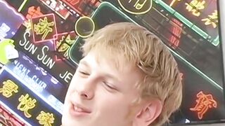 Blond twink Sky Sylvanus plays his dick and jerks off solo