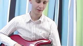 Petite young twink Jacob Rex wanks off after interview