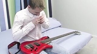 Petite young twink Jacob Rex wanks off after interview