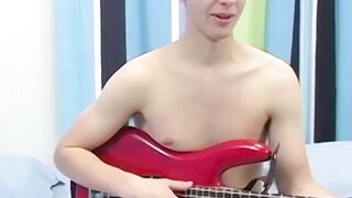 Petite young twink Jacob Rex wanks off after interview