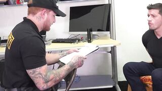 Hot tattooed guard Jeremiah Cruze creampied in the ass by troublemaker Ty Roderick