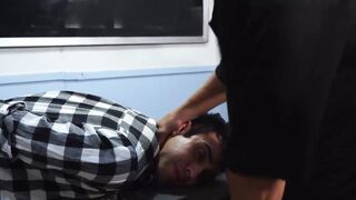 Officer Jax Thirio harshly punishes young perp Evan West for stealing