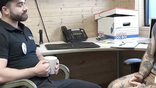 Perp Keith Foxxx devours the muscled officer and his hairy stepdads huge dicks