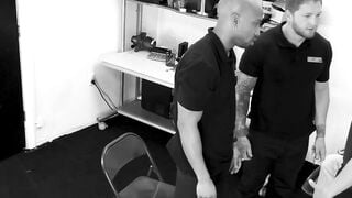 Two young perps Nico Nova and Ty Roderick get their holes filled with massive guard c