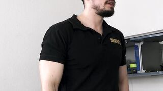 Hot guard Papi Marcos investigates rebellious Donovin Reces ass using his throbbing c