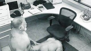 Muscled perp Jaxon Valor strokes the hairy officers big cock to avoid getting jailed
