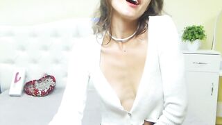 Braless amateur beauty AlesyaDron in sweater on webcam posing