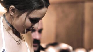 Cute teen Laney Grey endures having her holes stretched by older men