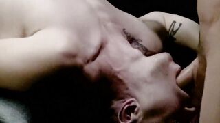 The cum dump moans in ecstasy as Johnny Ford lubes the twink's asshole with his tongu