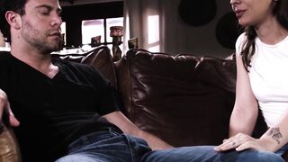 Stepsister Tommy King bounces off her stepbrothers cock before being creampied