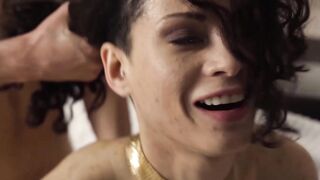 Stacy Blooms moaned in pleasure as Josh Jo thrusts his dick into her ass
