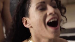 Stacy Blooms moaned in pleasure as Josh Jo thrusts his dick into her ass