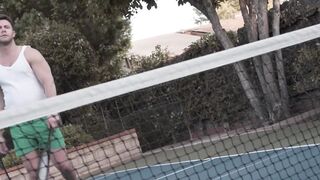 Petite redhead Madi Collins moans while riding her coaches massive cock