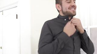 Latin shemale TS Foxxy  moaned in pleasure as his groom Dante Colle drilled his ass