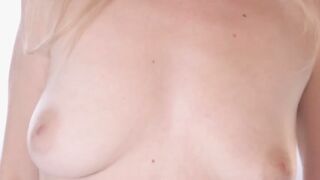 Elegant blonde Rebel Rhyder sucks my dick hard until my cum bursts inside her mouth