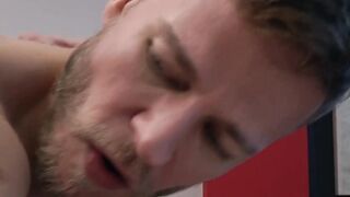 Suited Massimo Piano hard banged the smooth ass hole of sexy Matthew Anders