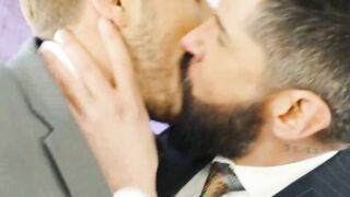 Sloppy blowjob and wet anal fucking by suited Justin Jett and Mika Ayden