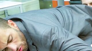 Blue collar Kayden Gray jerks cock before drilling the ass of Andy Star