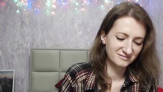 Amateur babe flashing bra and panties on solo webcam show