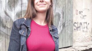 Brunette babe Tiffany Blue fucked outside in exchange for cash
