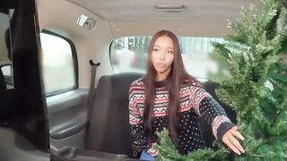 Cute petite Lia Lin gives me a sloppy blowjob as a small tip for helping her