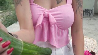 Kinky Martin Gun measures how my deep my pussy is through pussy pounding