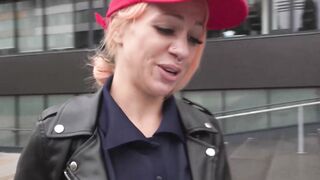 Blonde Nini Nightmare cleans my cock before I slam her in the cunt