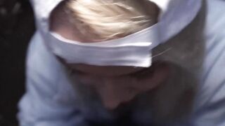 Cool delivery babe Vera Jarw guides my penis into her wet mouth and vagina