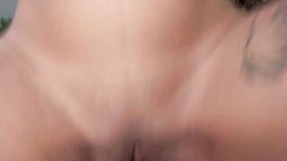 Playful Michy Perez gets her flowery cunt fucked in the garden