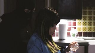 Thick babe X Wife Karen endures rough domination and sex from a masked thief