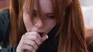 Teen stepdaughter Madi Collins moans from a wild spitroast with her stepdad