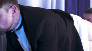 Suited Drew Dixon got fucked after worshiping the feet of master Rocky Vallarta