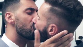 Suited Mick Stallone slides his dick in and out into the hole of Dani Robles
