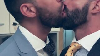 Suited Mick Stallone slides his dick in and out into the hole of Dani Robles