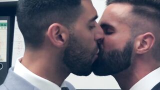 Suited Mick Stallone slides his dick in and out into the hole of Dani Robles